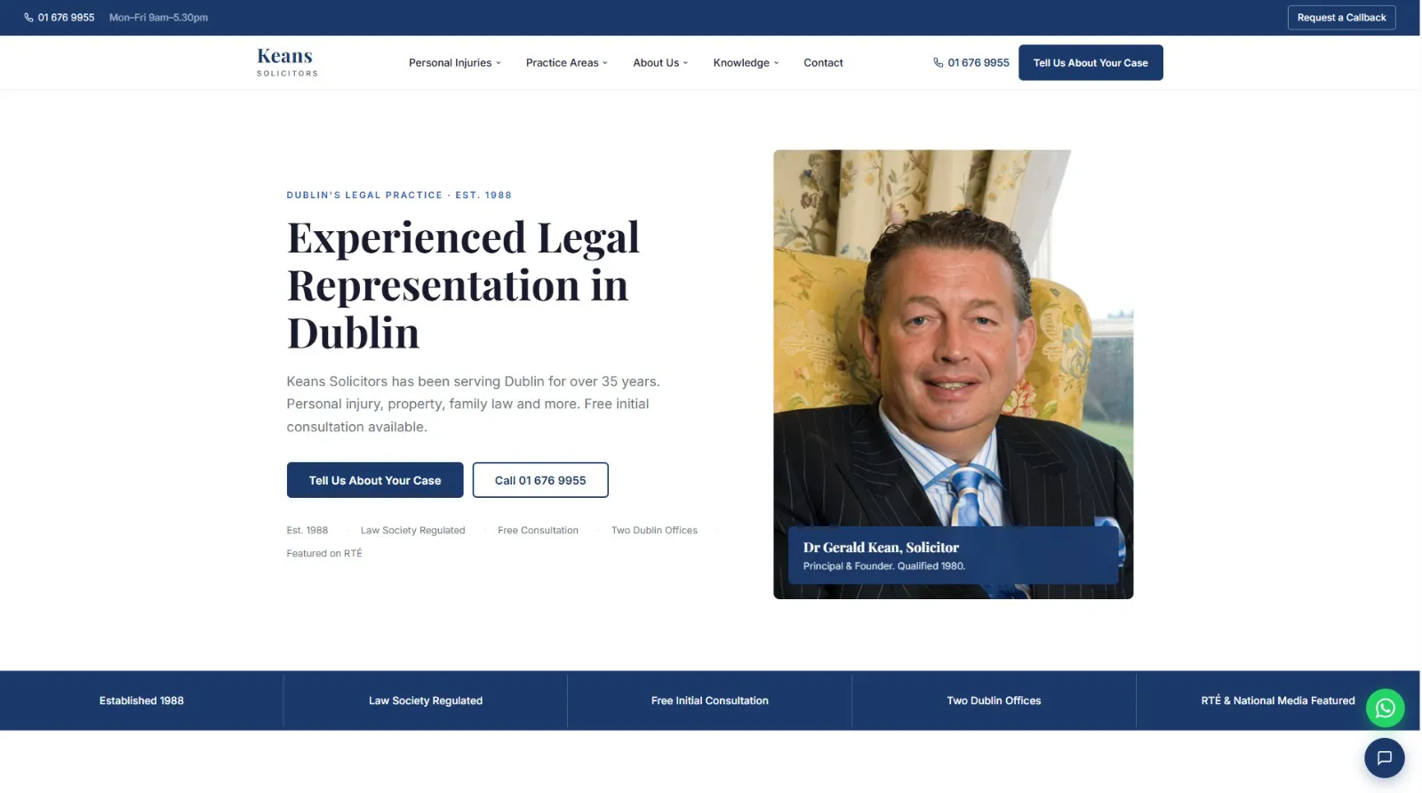 Keans Solicitors website designed by SquareTwo