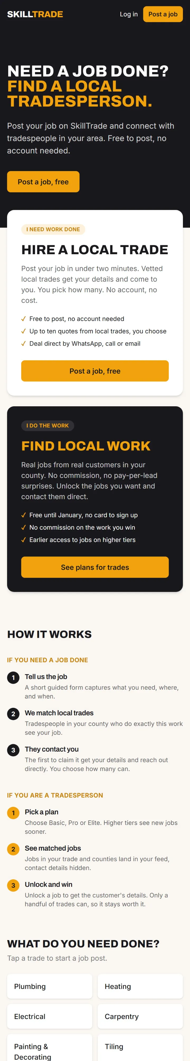 SkillTrade website
